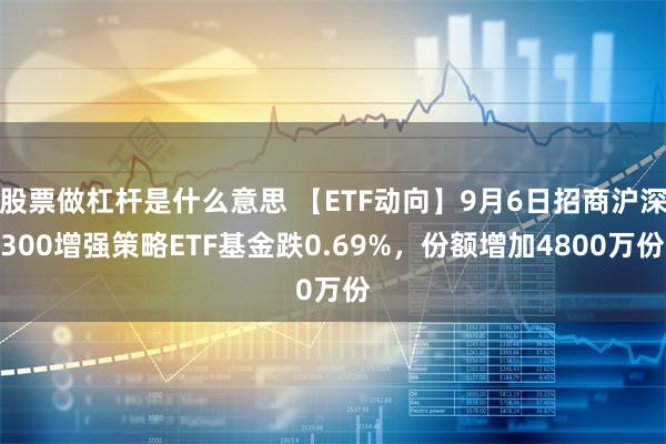 股票做杠杆是什么意思 【ETF动向】9月6日招商沪深300增强策略ETF基金跌0.69%，份额增加4800万份