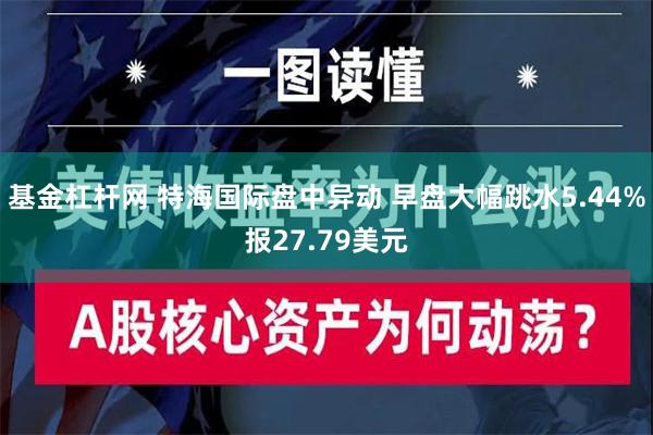 基金杠杆网 特海国际盘中异动 早盘大幅跳水5.44%报27.79美元